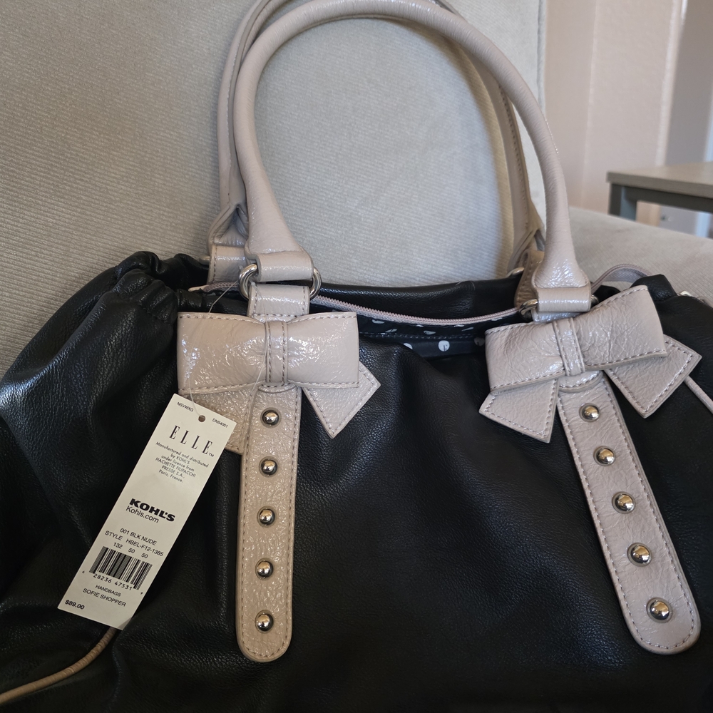 Elle Black and Tan Shoulder Bag